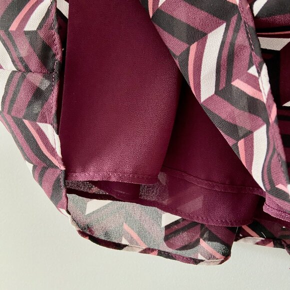 Michael Kors Maroon Chevron Midi Dress - Picture 5 of 10